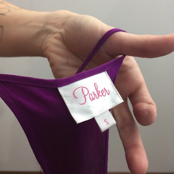 Parker Magenta Purple Silk Sleeveless Dress - Picture 5 of 8